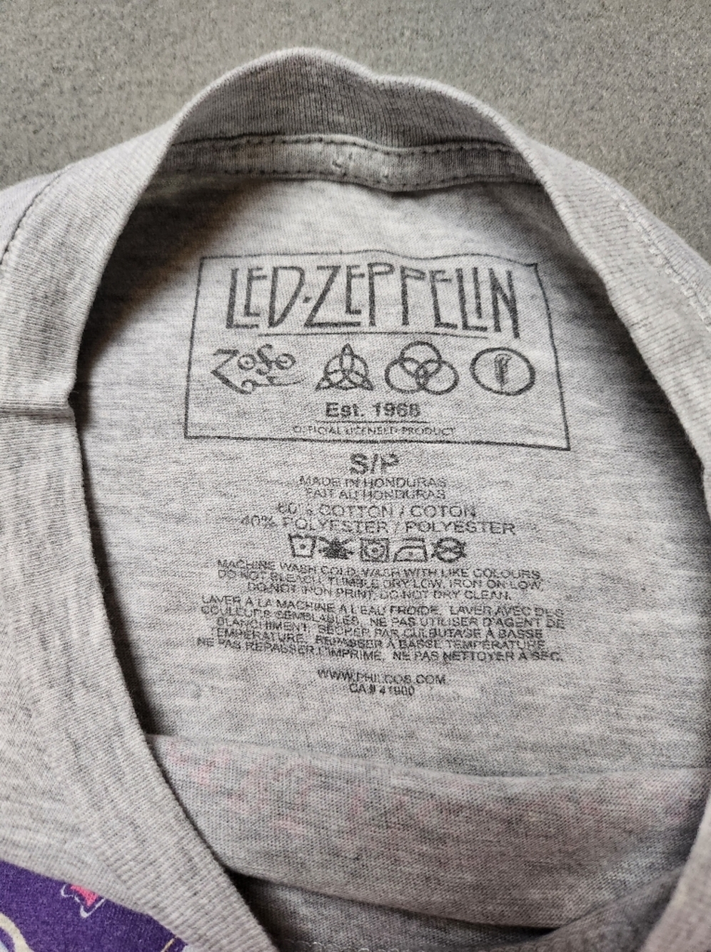 LED ZEPPELIN Colourful Electric Magic Black Vintage Rock Band Tee T-Shirt Sz S - Picture 4 of 6